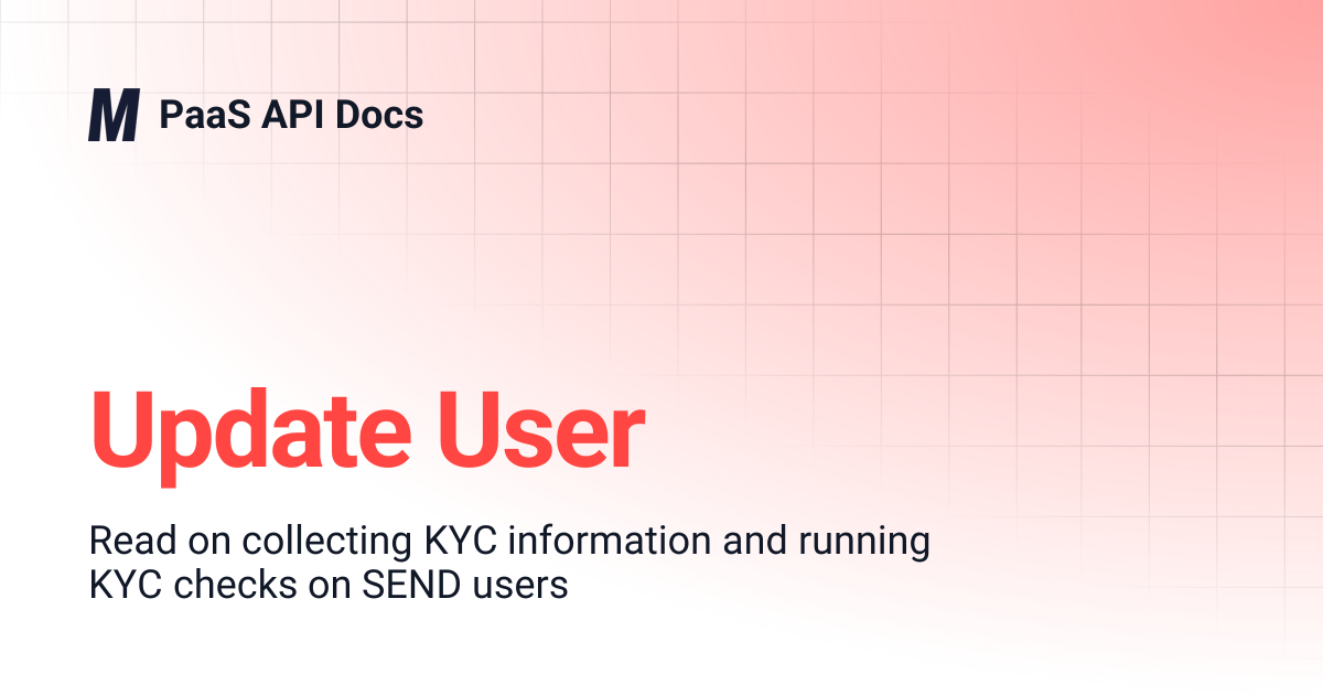 Update User | PaaS API Docs