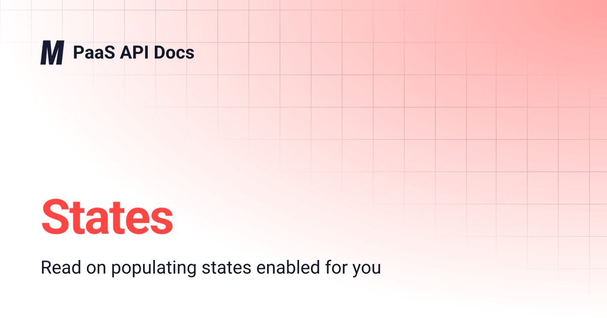 States | PaaS API Docs